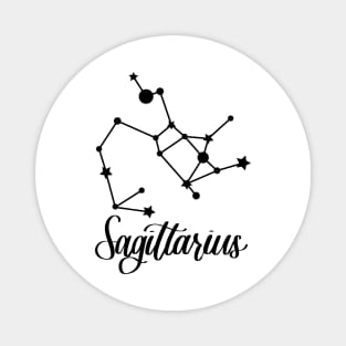 Sagittarius Zodiac Constellation in Black Magnet